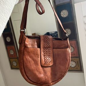 Valencia Brown Leather Crossbody Bag